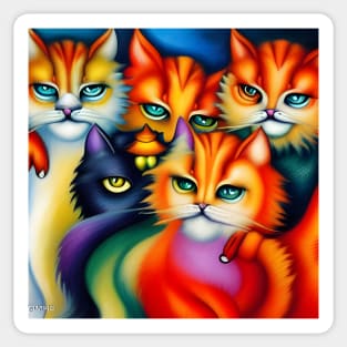 Colorful cats Sticker